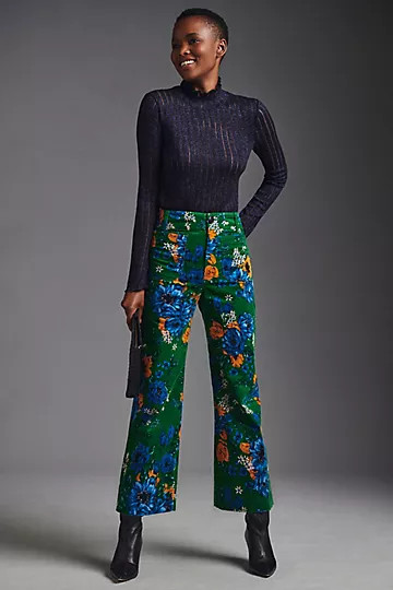 The Colette Cropped Wide-Leg Velvet Pants | Anthropologie (US)