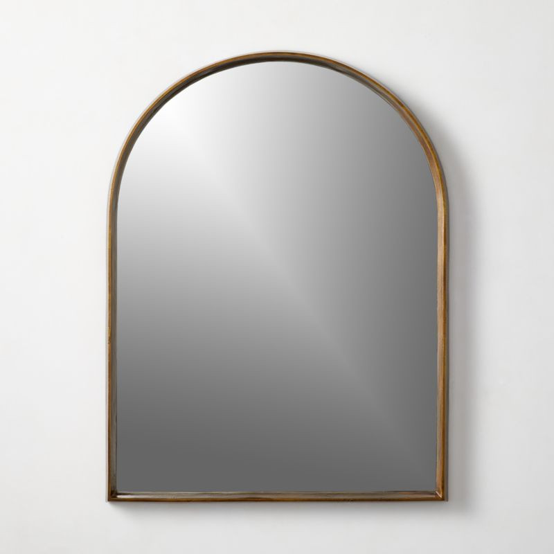 Tesou Arched Brass Cast Aluminium Wall Mirror 30''x40'' + Reviews | CB2 | CB2