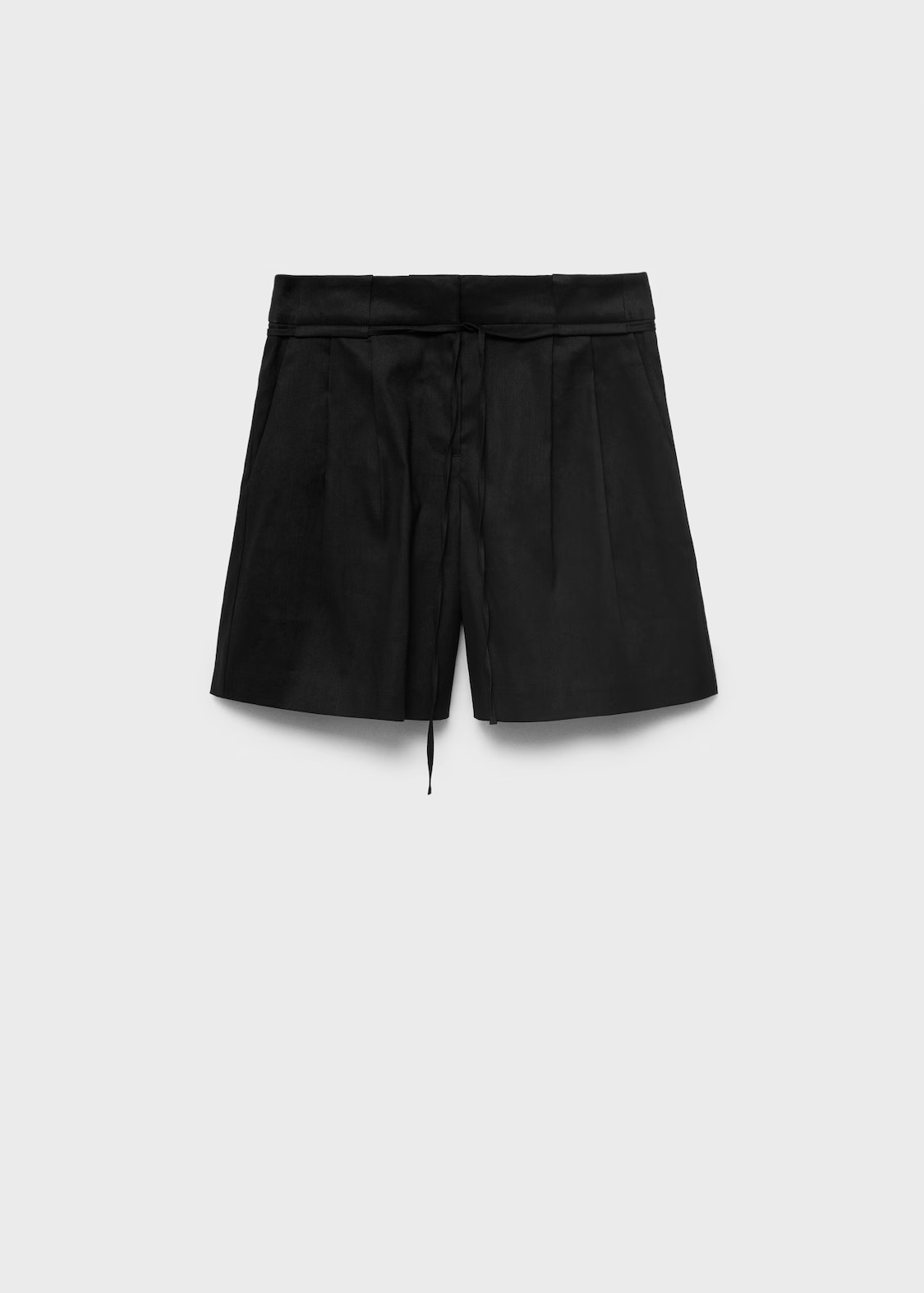 Linen shorts with bow and belt - Women | MANGO United Kingdom | MANGO (UK)