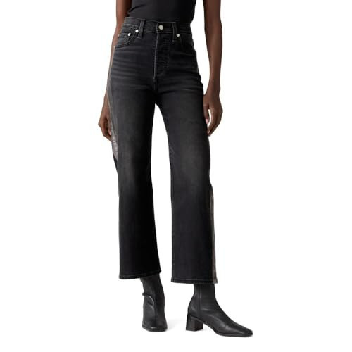 Levi's Women's Ribcage Straight Ankle Jeans, (New) Let Me Shimmer (Stretch), 32 | Amazon (US)