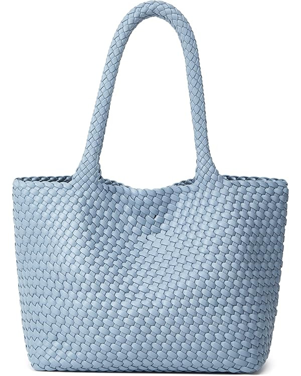 Woven Tote Bag Womens Purse: Vegan Leather Shoulder Handbags - Fashion Summer Beach Tote Bags - L... | Amazon (US)