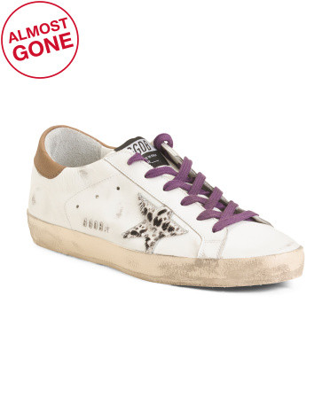 Made In Italy Leather Distressed Sneakers | TJ Maxx