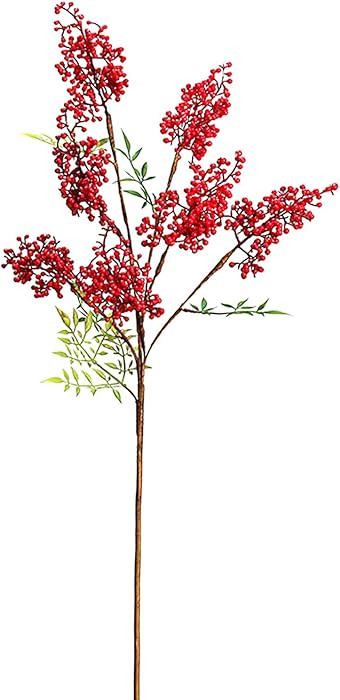 29.53in Christmas Berry Picks, Artificial Holly Berry Branches, Long Stem Fake Tree Branches, Fau... | Amazon (US)