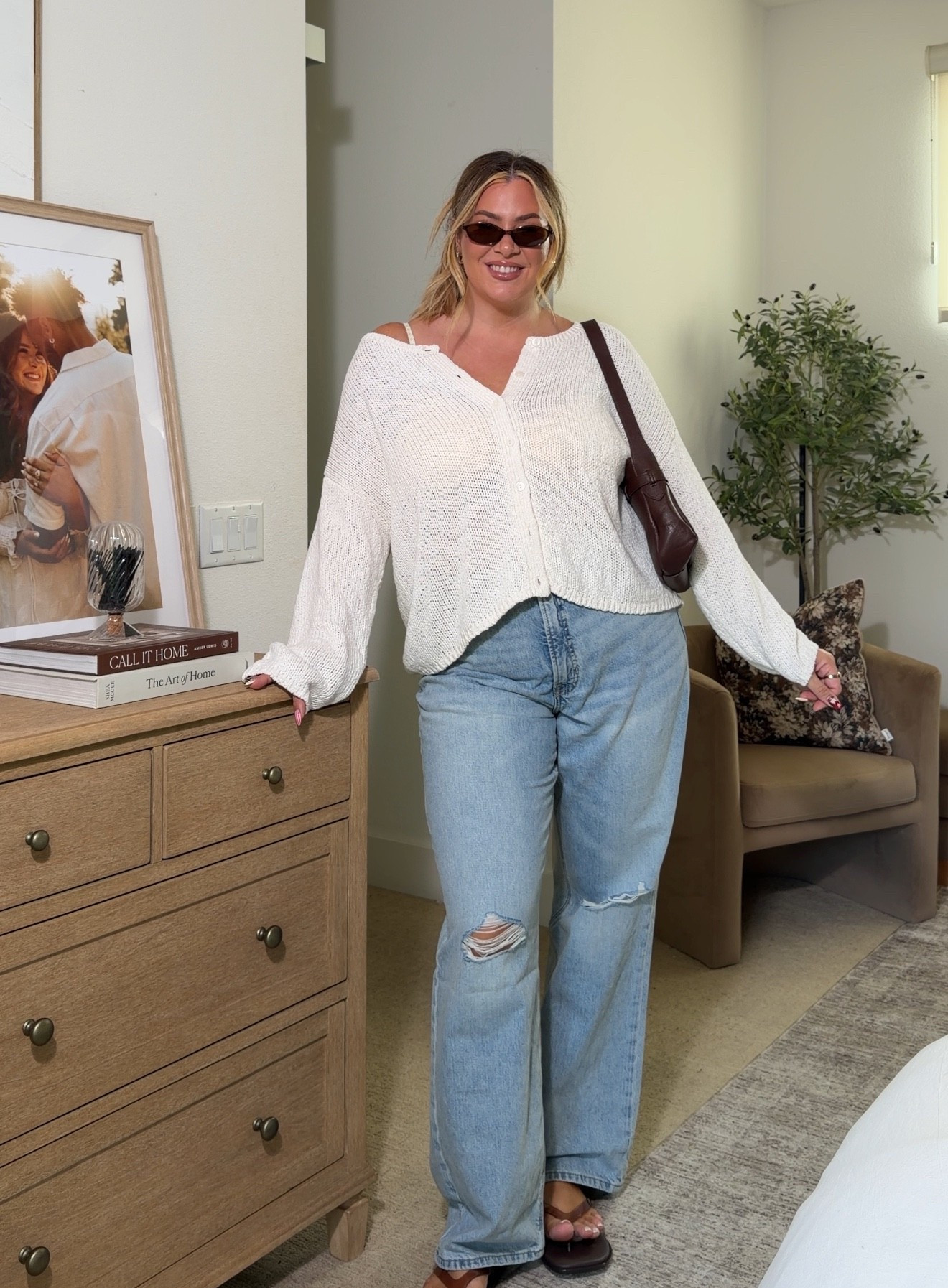Spring outfit inspo!! Wearing an xl in this top & 34 in these jeans

#LTKSeasonal #LTKMidsize #LTKTall