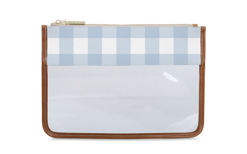Clear Katie Pouch - Monogram Stripe | Barrington Gifts