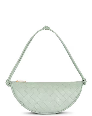 Bottega Veneta Half Moon Strap Pouch in New Sauge & Gold | FWRD | FWRD 