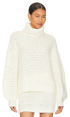 Lovers and Friends Cable Turtleneck Sweater in Ivory from Revolve.com | Revolve Clothing (Global)