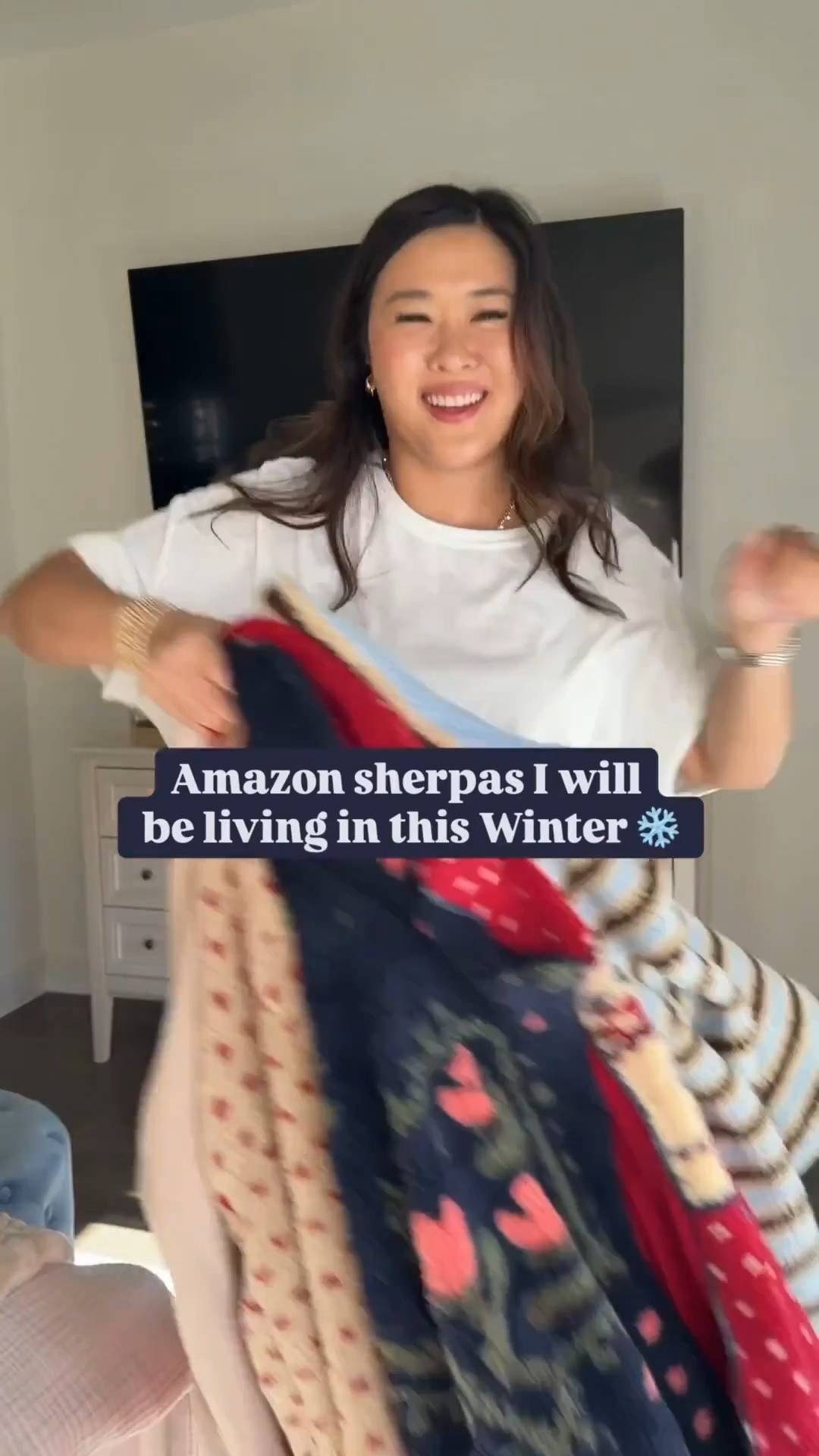 Amazon Sherpas I will be living in this Winter!
Tan w red: Large
Light blue and brown stripe: Large
Red festive: Medium (wish I did Large)
Blue floral: Large 

amazon fashjon, women’s sherpas, cozy sherpas, winter outfit inspo, casual winter looks, cozy style, mom style, women’s fashion 

#LTKSeasonal #LTKootd #LTKgrwm