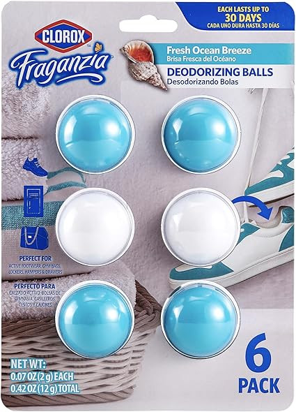 Clorox Fraganzia Deodorizing Balls for Shoes & Small Spaces, Battery-Free No-Plug Air Freshener P... | Amazon (US)