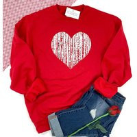 Womens Valentines Sweatshirt, Vintage Heart Crewneck Women Day Shirts, Shirt, Sweater Gift For Her | Etsy (US)