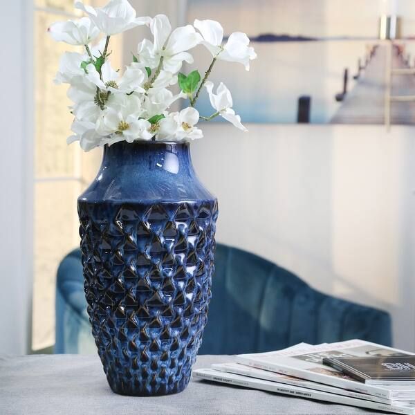 Ceramic Vase 12"h, Blue 12"H | Bed Bath & Beyond