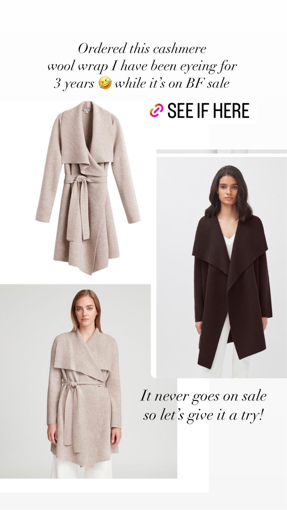 Wool Cashmere Short Wrap Coat curated on LTK