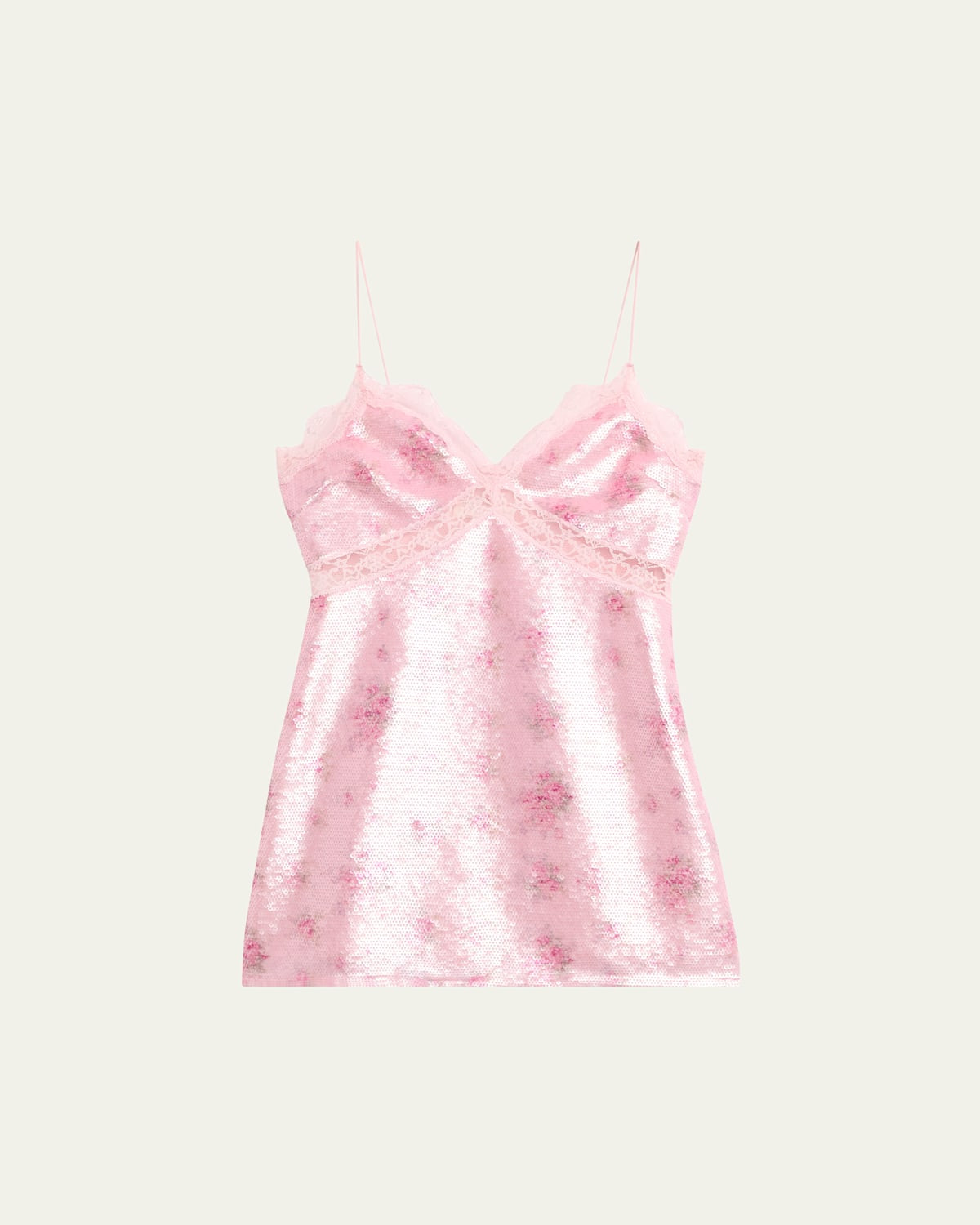 Finta Sequined Lace-Trim Mini Dress | Bergdorf Goodman