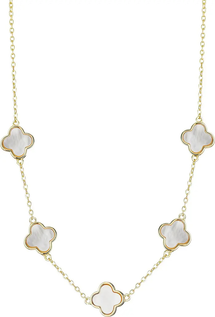 Adornia Mother-of-Pearl Clover Station Necklace | Nordstromrack | Nordstrom Rack