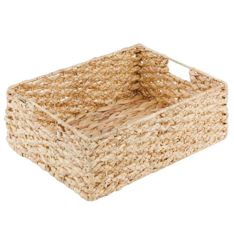 mDesign Water Hyacinth Braided Weave Pantry Basket - 16" Long - Natural | Target