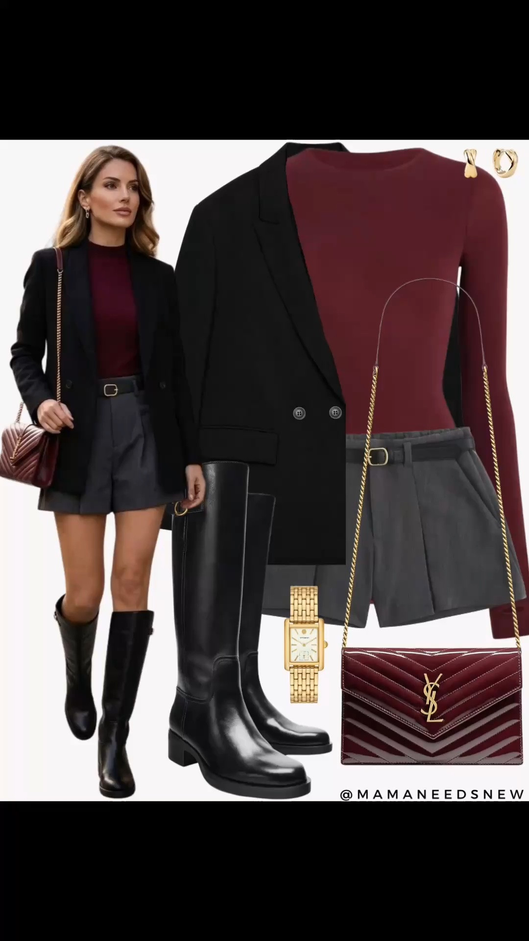An early fall outfit with a blazer, top, belted shorts, shoulder bag, knee high boots

#LTKootd #LTKSeasonal #LTKSaleAlert