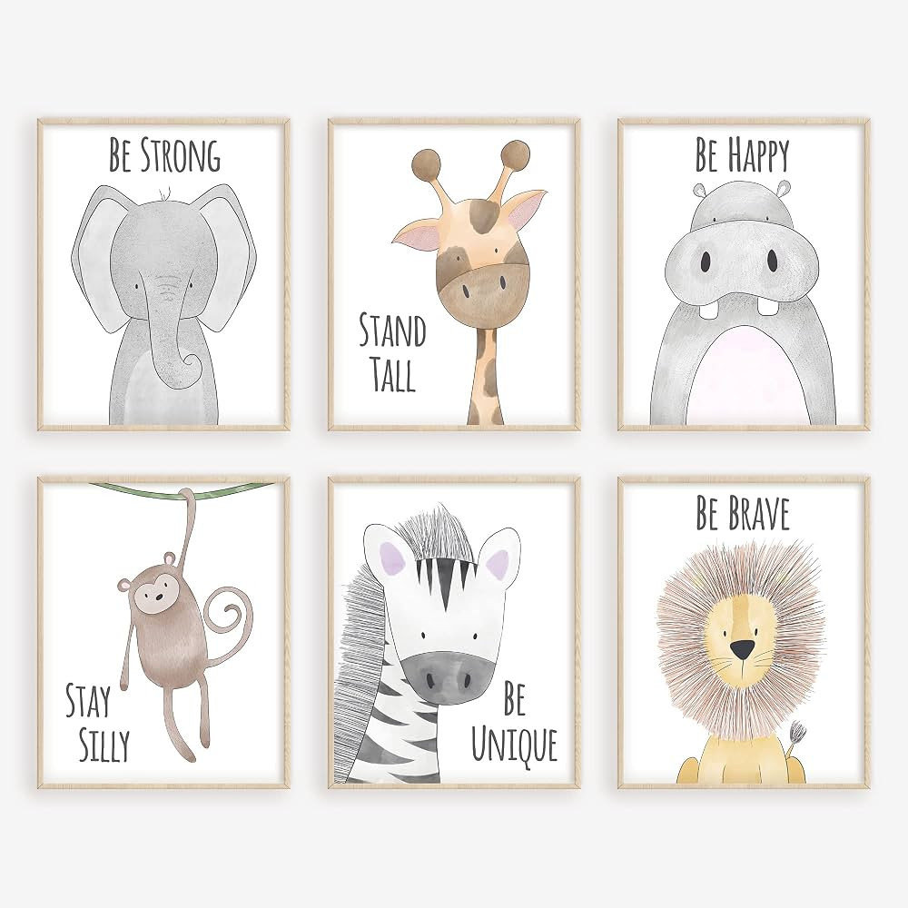 W.O.W.A- Nursery Wall Decor | Baby Wall Decor | Jungle Nursery Decor | Baby Nursery Decor | Safar... | Amazon (US)