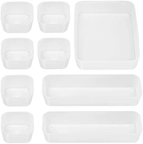 JARLINK 9 Pack Desk Drawer Organizer Trays with 3 Different Sizes, Versatile Drawer Organizers St... | Amazon (US)