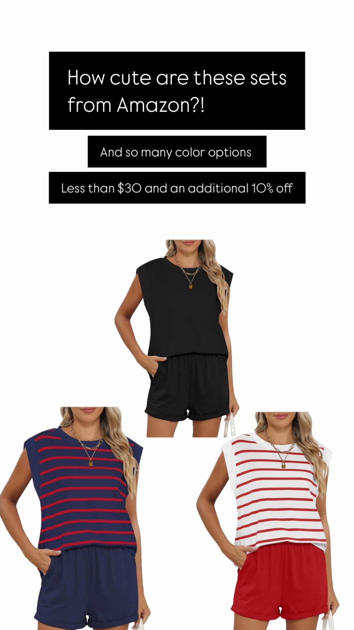 These sets are so cute, SO MANY color options to choose from and less than $30!

#LTKFindsUnder50 #LTKSaleAlert #LTKSummerEdit