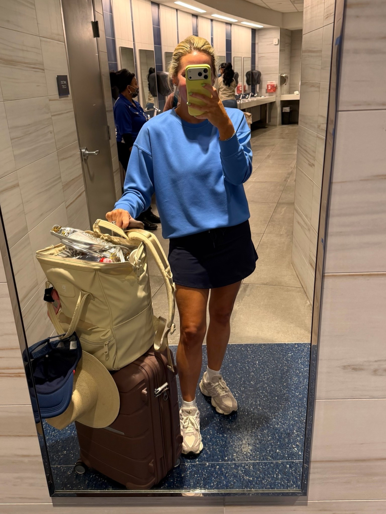 Travel flight home!! Top- belk size small
Skort is Amazon and a Vuori look for less!! Size small. Sneakers run TTS!

#LTKActive #LTKootd #LTKTravel