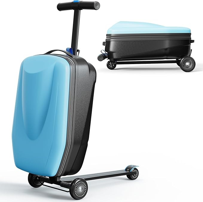 TABU 21" Scooter Hardshell Luggage for Kid and Adult, Foldable Carry-on Kids Suitcase with Telesc... | Amazon (US)