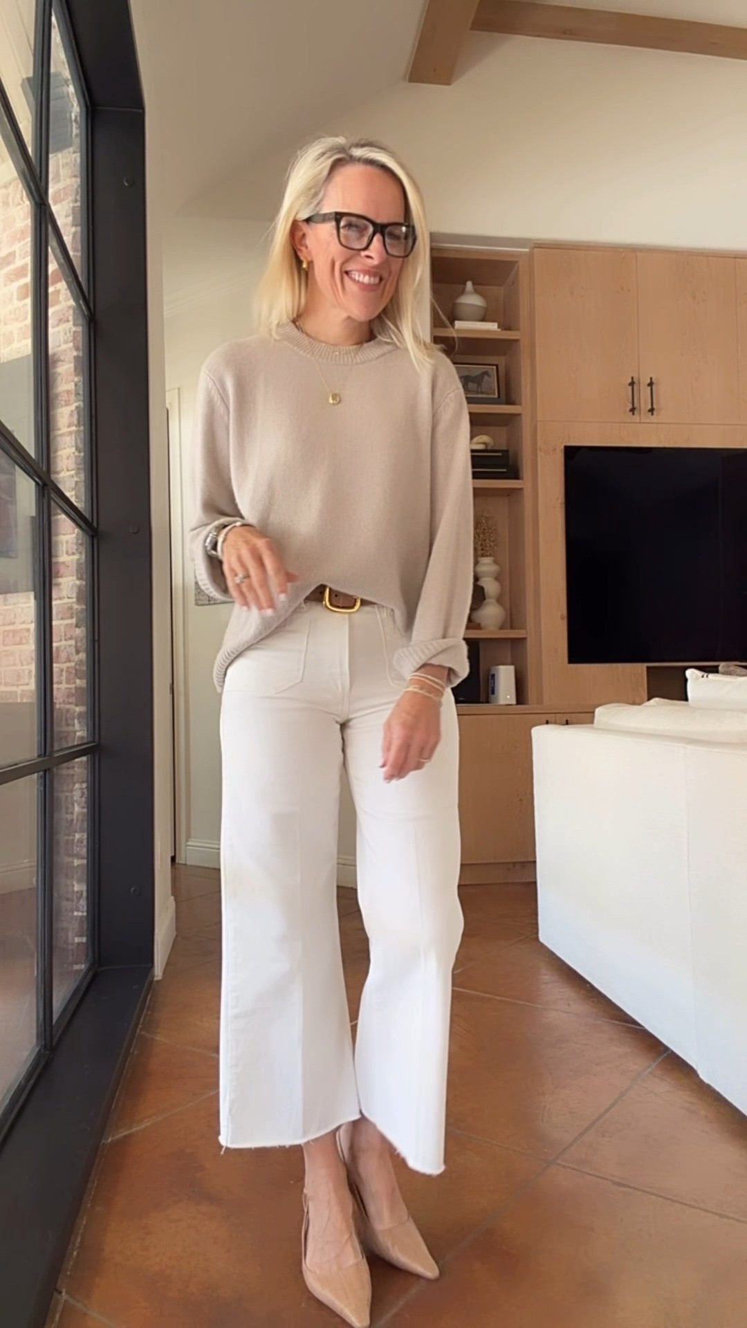 I love wearing warm white denim all year round

These are some of the best white denim that I own and they are fully back in stock. Mine are from last year and have a raw hem, the newly restocked do not have a raw hem 
Fit is true to size

Going tone on tone like this is such an easy instead elevated look

Showing a winter option and a spring option

#LTKdayinmylife #LTKOver40 #LTKSeasonal