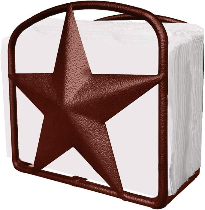 Brown Rustic Texas Star Paper Towel Holder, Napkin Holder, Salt and Pepper Shakers Holder, Countr... | Amazon (US)