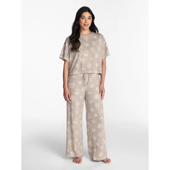 Way to Celebrate Women's Hacci Knit Short Sleeve Sleep Top, Sizes XS to 3X | Walmart (US)