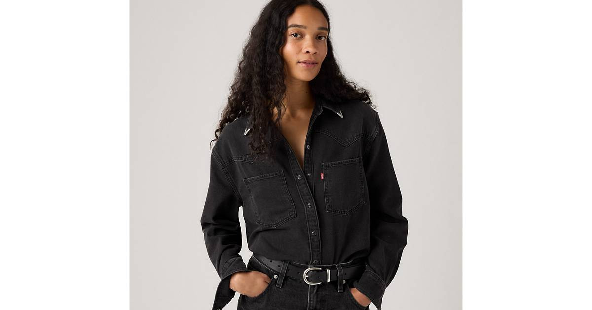 Teodora Metal Tipped Western Shirt - Black | Levi's® CA | Levi's CA