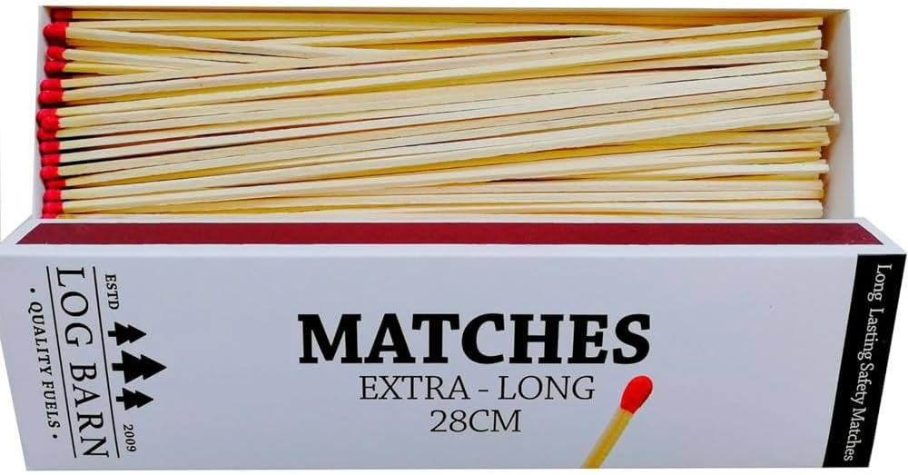 Log Barn 28cm Extra-long Safety Matches, 1 Box (90 Matches Per Box). Long-lasting Camping Matches... | Amazon (UK)