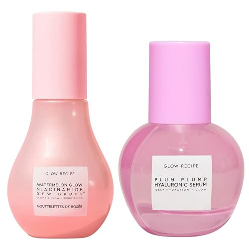 Glow Recipe Hydrate + Plump Duo - Watermelon Glow Niacinamide Dew Drops (40 ml) & Plum Plump Hyaluronic Serum (30 ml) - Korean Skincare | Amazon (US)