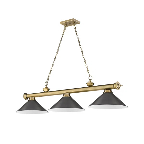 Annaleisa 3 - Light Rubbed Brass Pool Table Lights Pendant | Wayfair North America