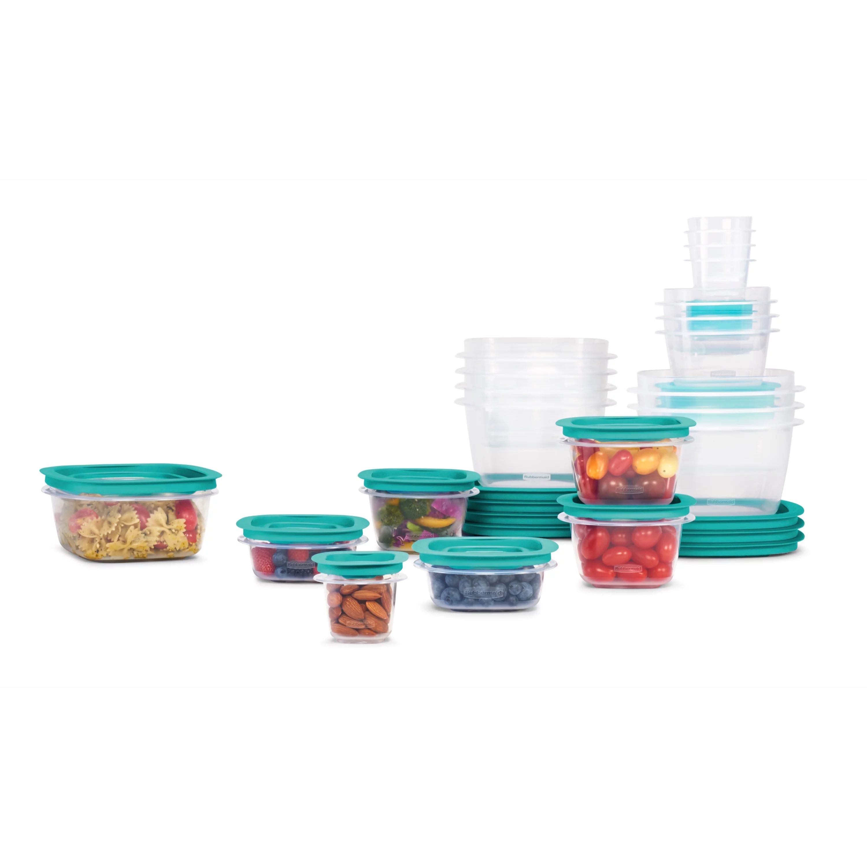 Rubbermaid Flex and Seal Set of 21 Variety Food Storage Containers, Teal Lids - Walmart.com | Walmart (US)