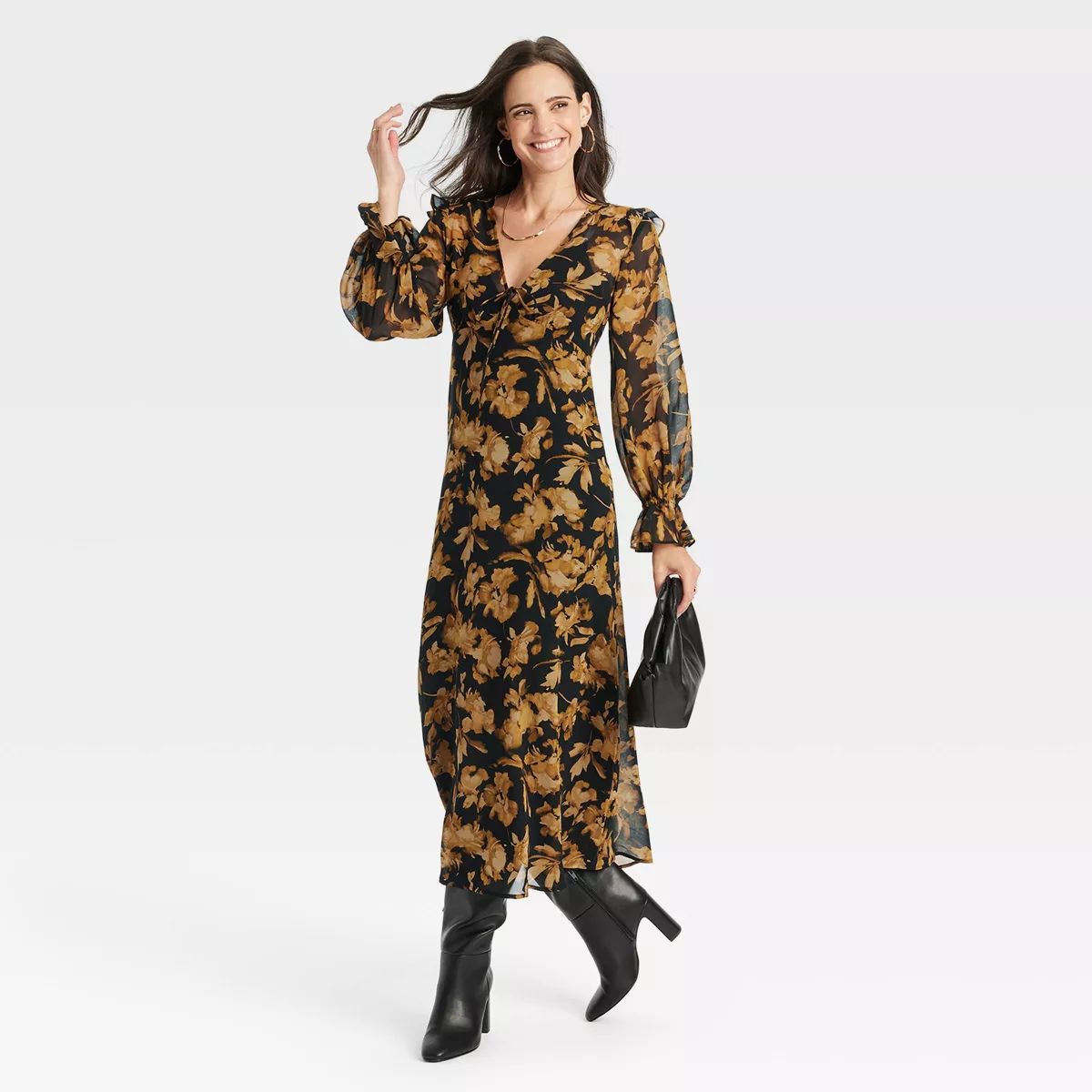 Women's Long Sleeve Sheer Maxi Dress - A New Day™ | Target