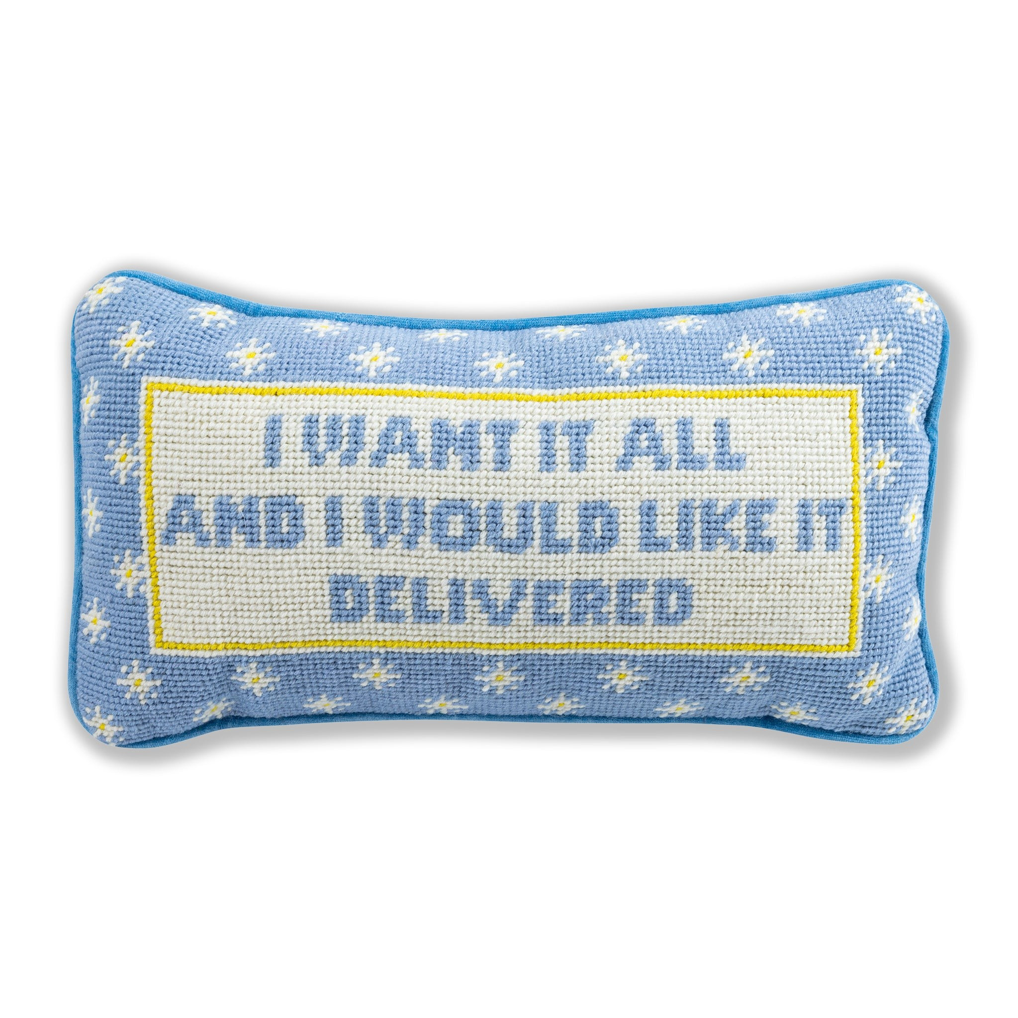 I Want It All Needlepoint Pillow | Furbish Studio