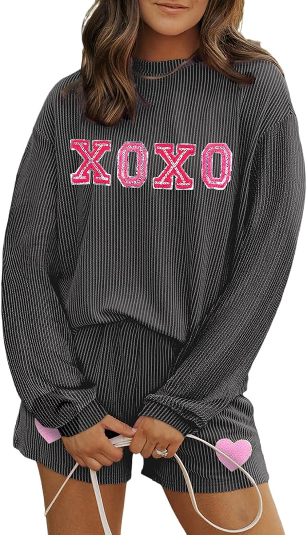 Womens Christmas Pajama Sets 2 Piece Pjs Sleepwear Soft Comfy Long Sleeve Top and Shorts Lounge S... | Amazon (US)