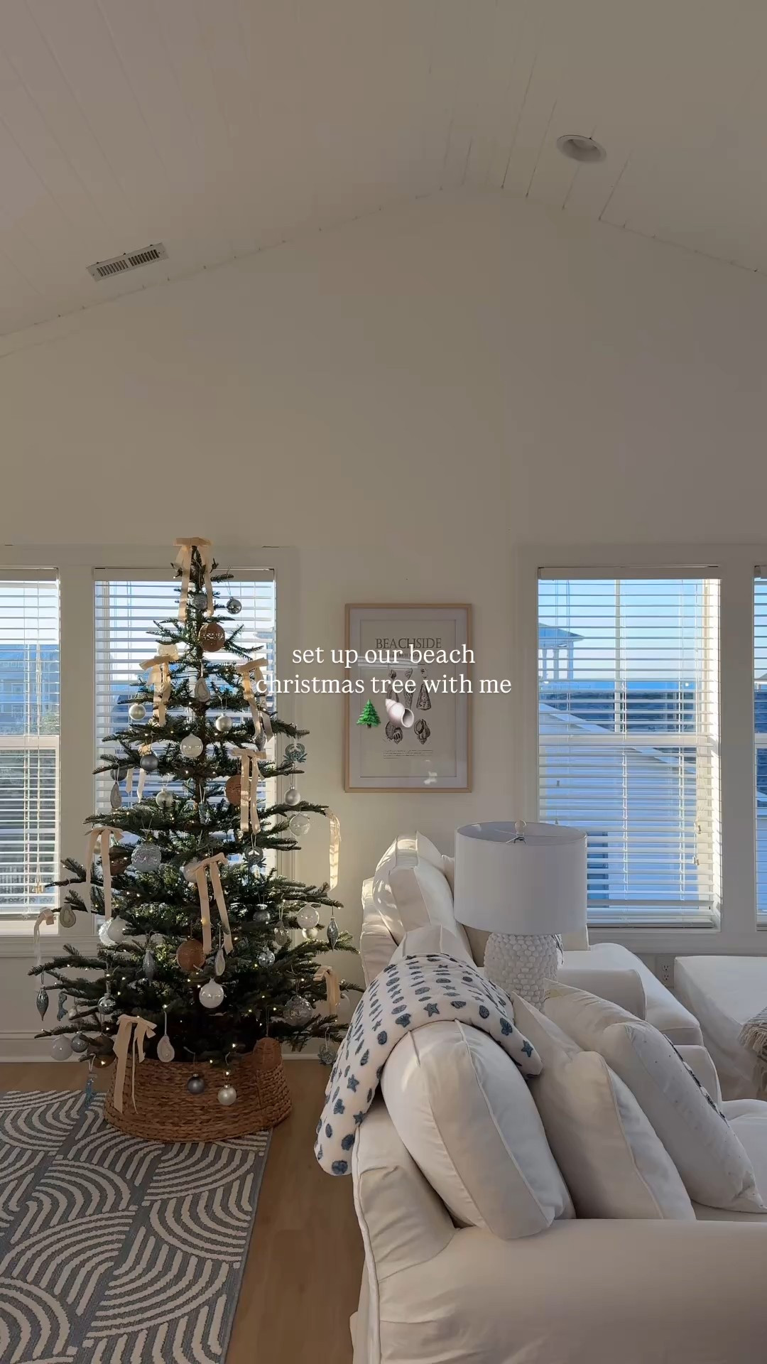 my first beach Christmas tree 🐚✨🦪| went with blues, whites, iridescent & lots of beaded coastal ornaments, I need to add a wooden bead garland & some clear ornaments BUT for now she’s perfect 🩵 @homegoods @kingofchristmas 

#christmastree #kingofchristmas #beachhouse #coastalhome #christmasmagic #christmasdecor #christmastime #christmas #homegoods #homegoodsfinds 

#LTKSeasonal #LTKHome #LTKHoliday