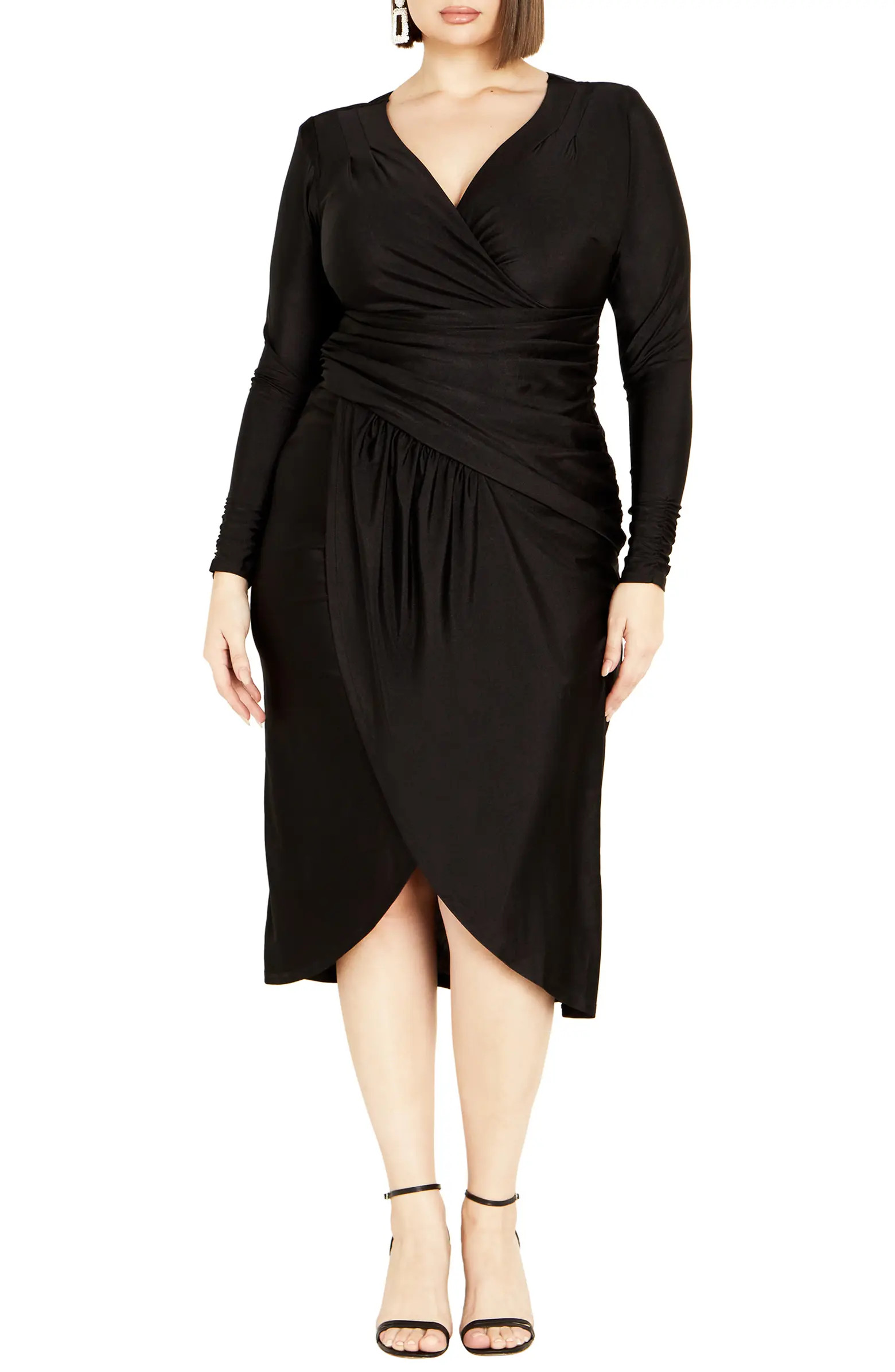Marissa Ruched Long Sleeve Midi Dress | Nordstrom