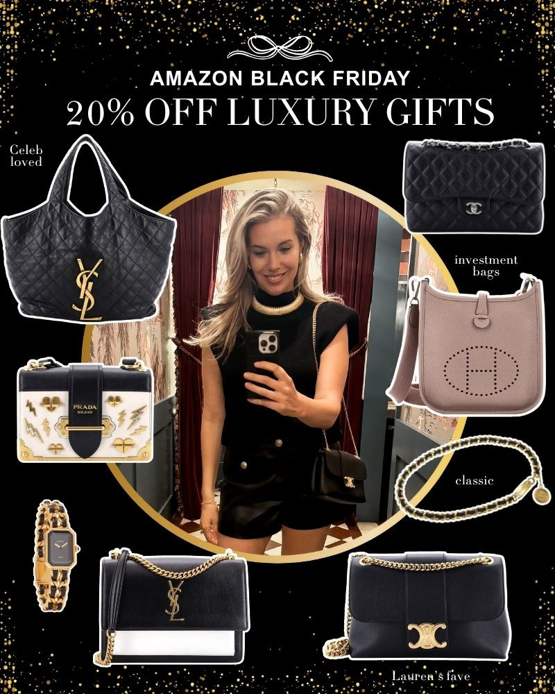 Amazon Luxury is 20% off for Black Friday and there are the most insane finds! From classics to investment bags to hard to find pieces they have it all! ICYMI they partner with the iconic, SOHO based What Goes Around for the most iconic prices from Chanel, Heremes, Saint Laurent, Louis Vuitton and more!