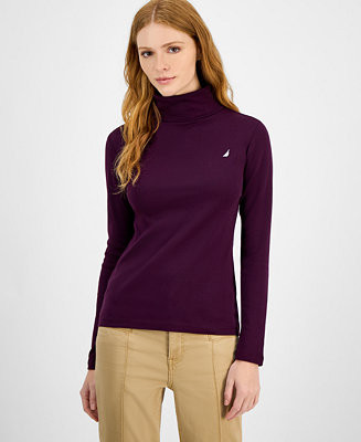 Nautica Jeans Women's Cotton Turtleneck Long-Sleeve T-Shirt, Online Only  - Macy's | Macy's