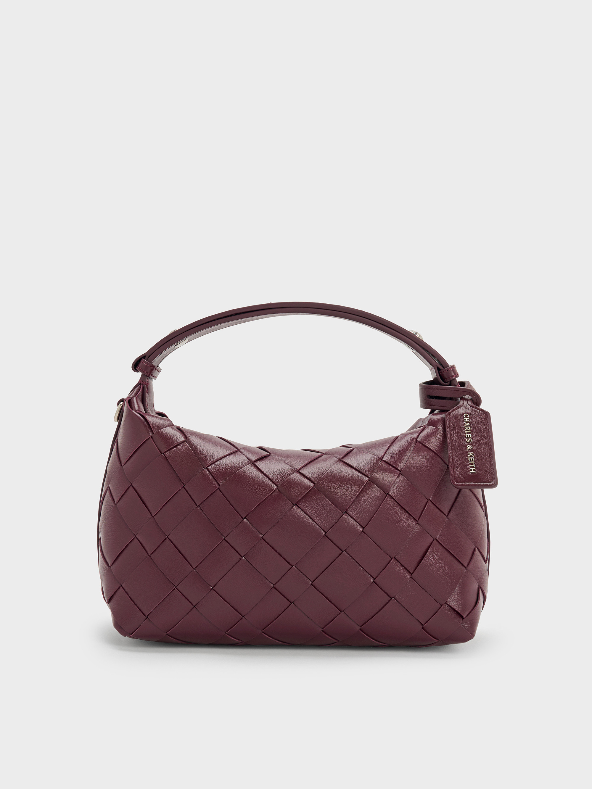 Ivette Woven Shoulder Bag
    
         - Wineberry Red | Charles & Keith UK