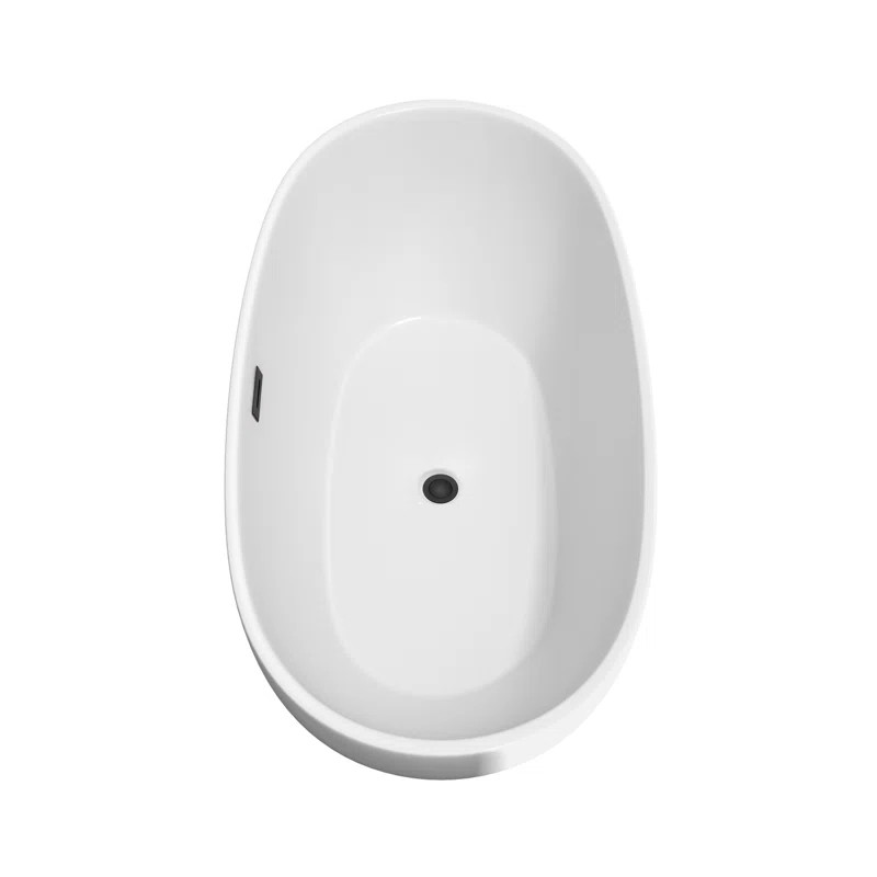 WCBTK156163MBTRIM Juno 63" x 32" Freestanding Soaking Acrylic Bathtub | Wayfair North America