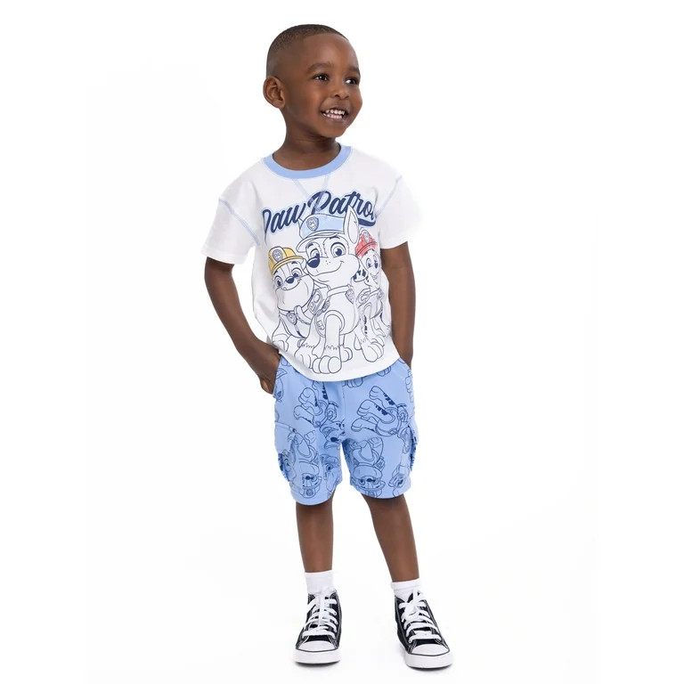 Paw Patrol Toddler Boys Short Sleeve T-Shirt and Shorts Set, 2-Piece, Sizes 12M-5T | Walmart (US)