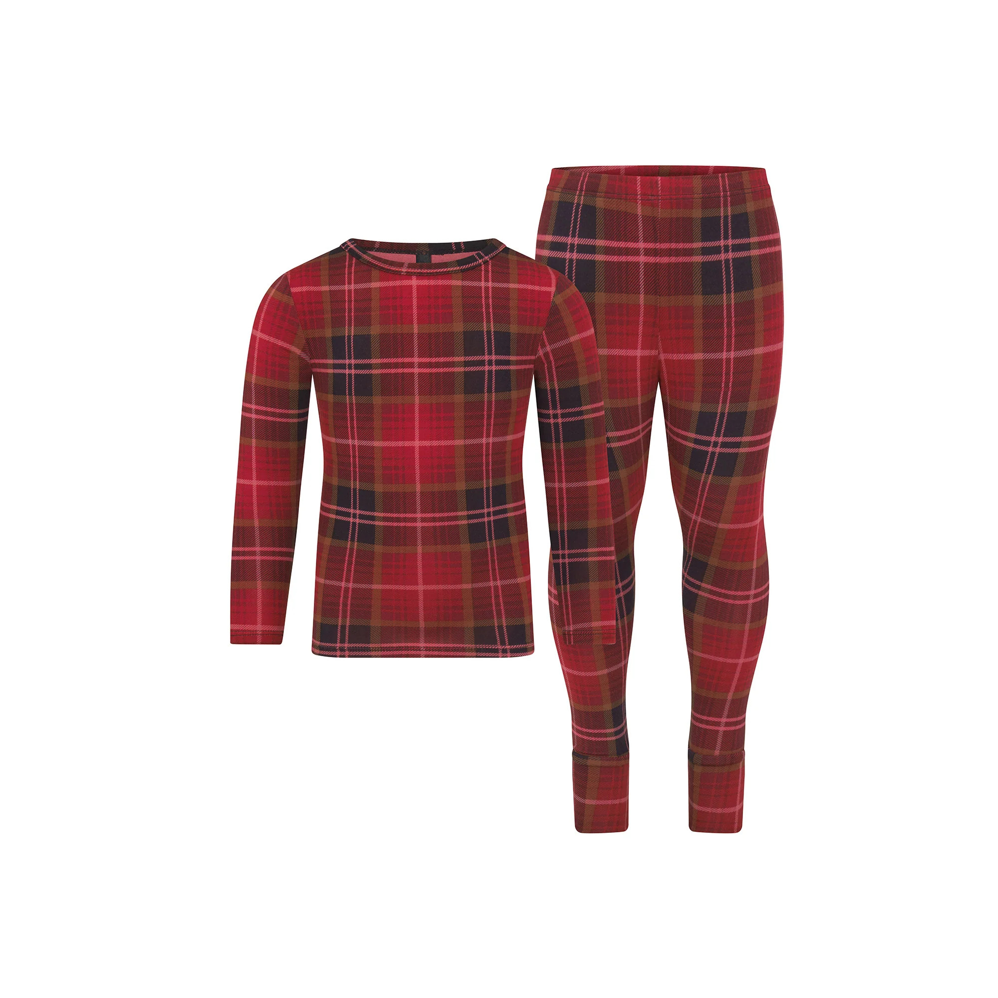 SKIMS SLEEP KIDS SLEEP SET | CRANBERRY PLAID | SKIMS (US)