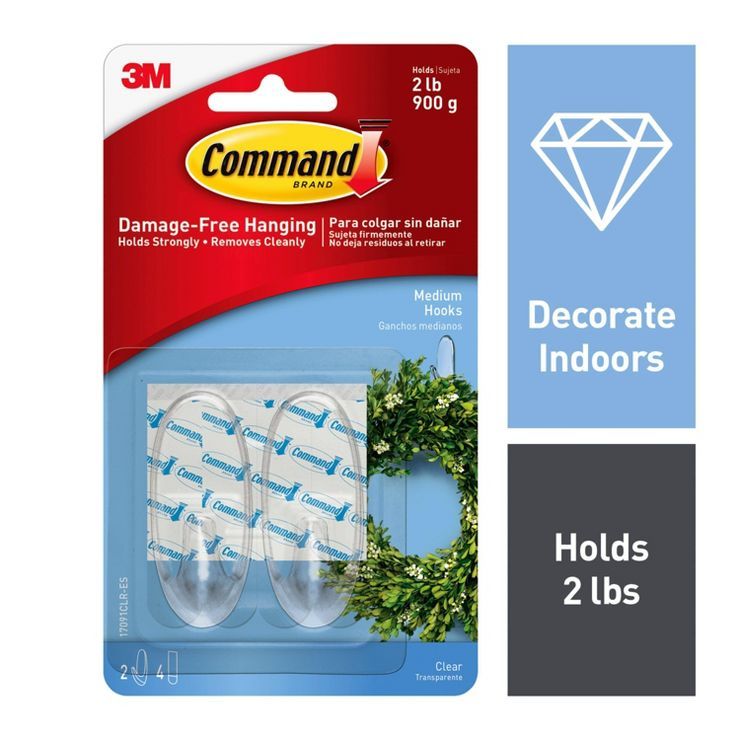 Command Medium Sized Decorative Hooks Clear | Target