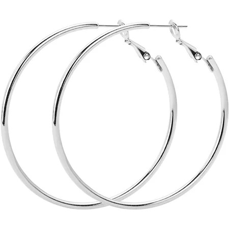 925 Sterling Silver Hoop Earrings 18K Gold Plated Polished Round Hoop Earrings For Women Girls Gifts | Walmart (US)