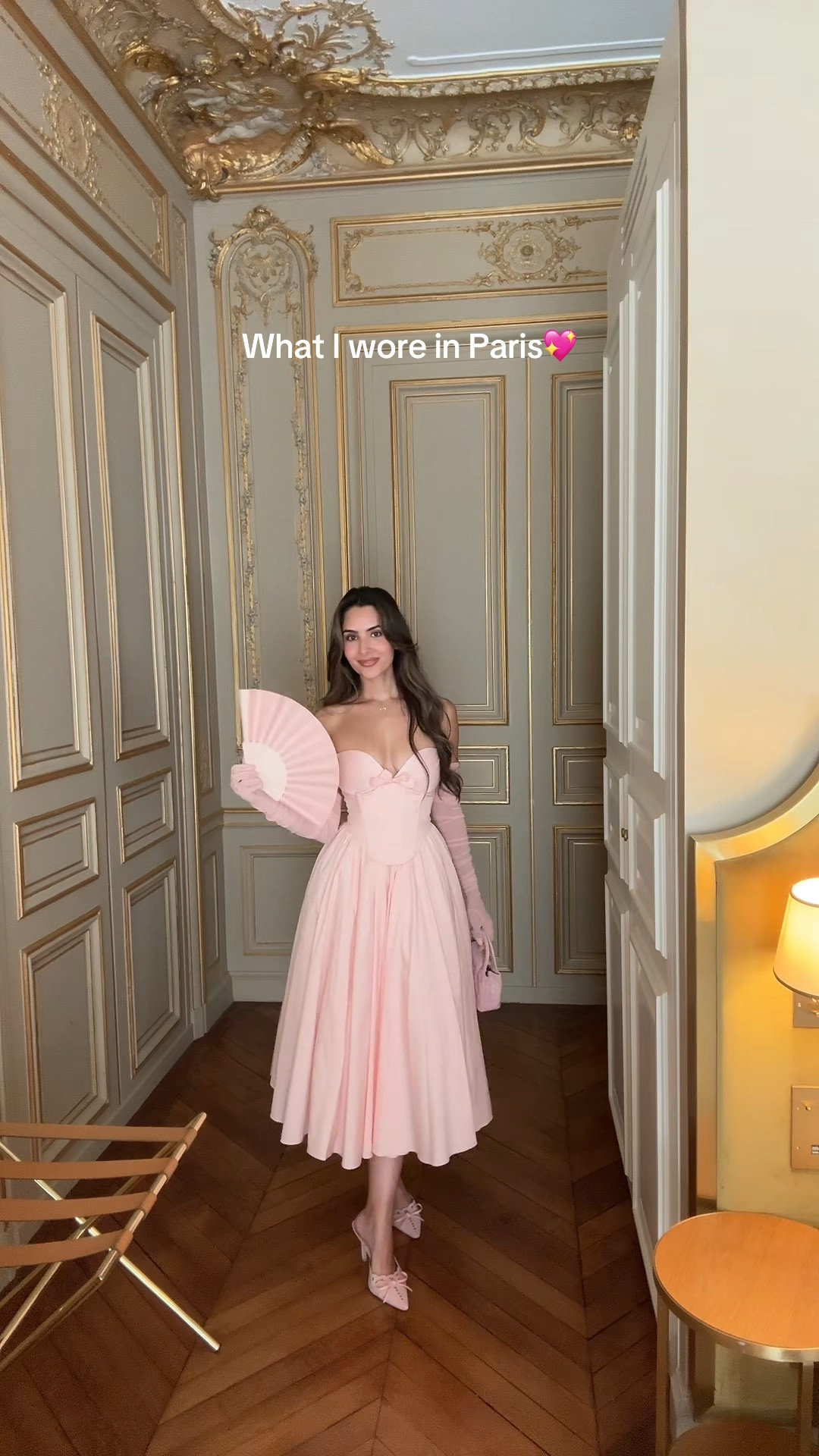 Wearing a S in the dress, could’ve also done an XS. The back is a corset with straps so you can make it tighter if need be! 