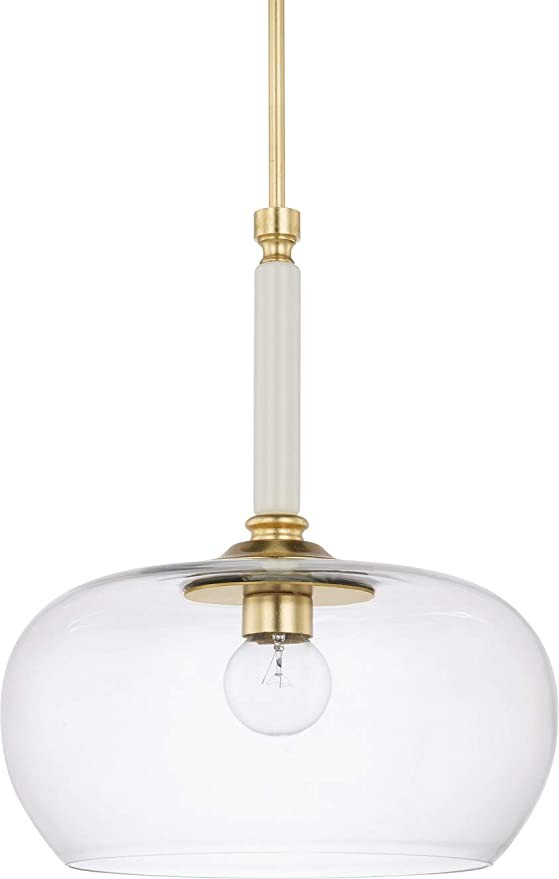Capital Lighting 325811WP-438 Dosey Modern Cloche Glass Pendant, 1-Light 100 Watt, 19"H x 16"W, W... | Amazon (US)