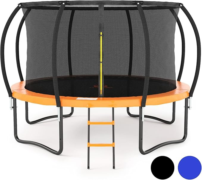 JUMPZYLLA 10FT 12FT Trampoline with Enclosure - Recreational Trampolines with Ladder and Galvaniz... | Amazon (US)