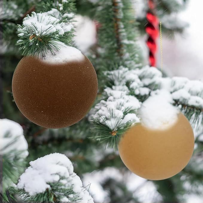 Velvet Christmas Balls Christmas Tree Decorations, 2.4 Inch Velvet Christmas Tree Ball Ornaments,... | Amazon (US)